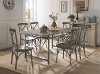 Industrial Weathered Wood and Metal 7 Piece Dining Set - Gray
