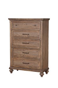 25192-310/CHEST Classic Traditional Oak Chest of Drawers - Franklin