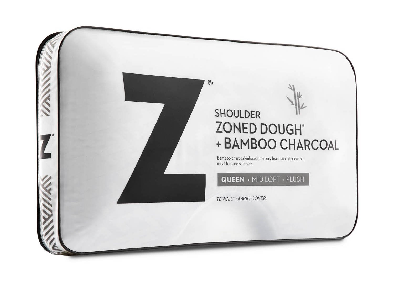 ZZQQSCMPZB Malouf Charcoal Gray Shoulder Zoned Dough Queen Pillow -6