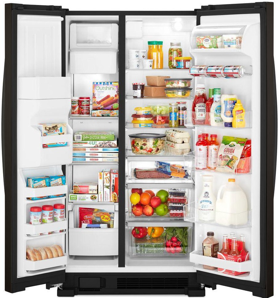 WRS325SDHV Whirlpool 36 Inch Side by Side Refrigerator - 24.55 cu. ft., Black Stainless Steel-2