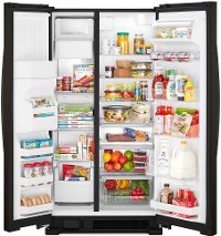 WRS325SDHV Whirlpool 36 Inch Side by Side Refrigerator - 24.55 cu. ft., Black Stainless Steel-2