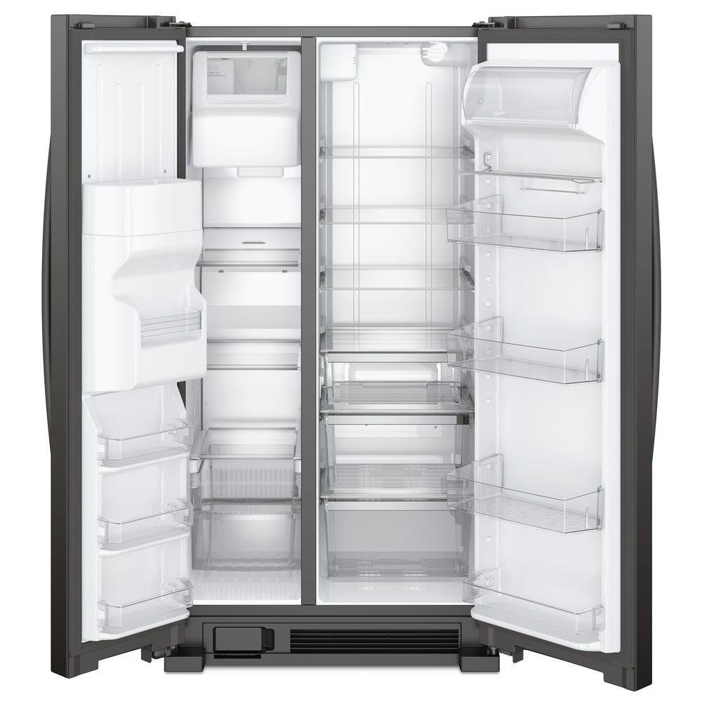 WRS325SDHB Whirlpool 36 Inch Side by Side Refrigerator - 24.55 cu. ft., Black-2