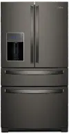 WRX986SIHV Whirlpool 26.2 cu ft 4 Door Refrigerator - Black Stainless Steel