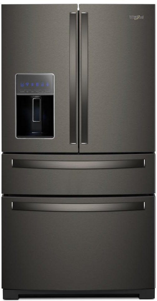 WRX986SIHV Whirlpool 36 Inch 4 Door French Door Refrigerator - 26.2 cu. ft., Black Stainless Steel-1