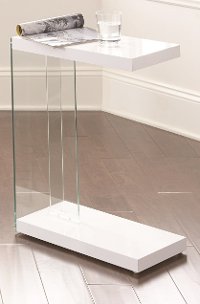 Modern Contemporary White Side Table - Elaina