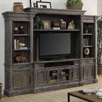 Smoke Gray 4 Piece Vintage Entertainment Center - Gramercy Park