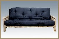 MWFMRV Rustic Natural Clear Lacquered Futon Bed - Montana -3