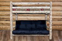 MWTWFMRV Rustic Clear Lacquered Log Twin-over-Full Futon Bunk Bed - Montana