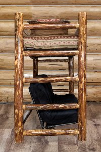 MWGCTWFMR Rustic Country Brown Twin Bunk over Full Futon Bed - Glacier