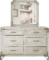 Pearl White Rustic Contemporary Mirror - Camelia-2