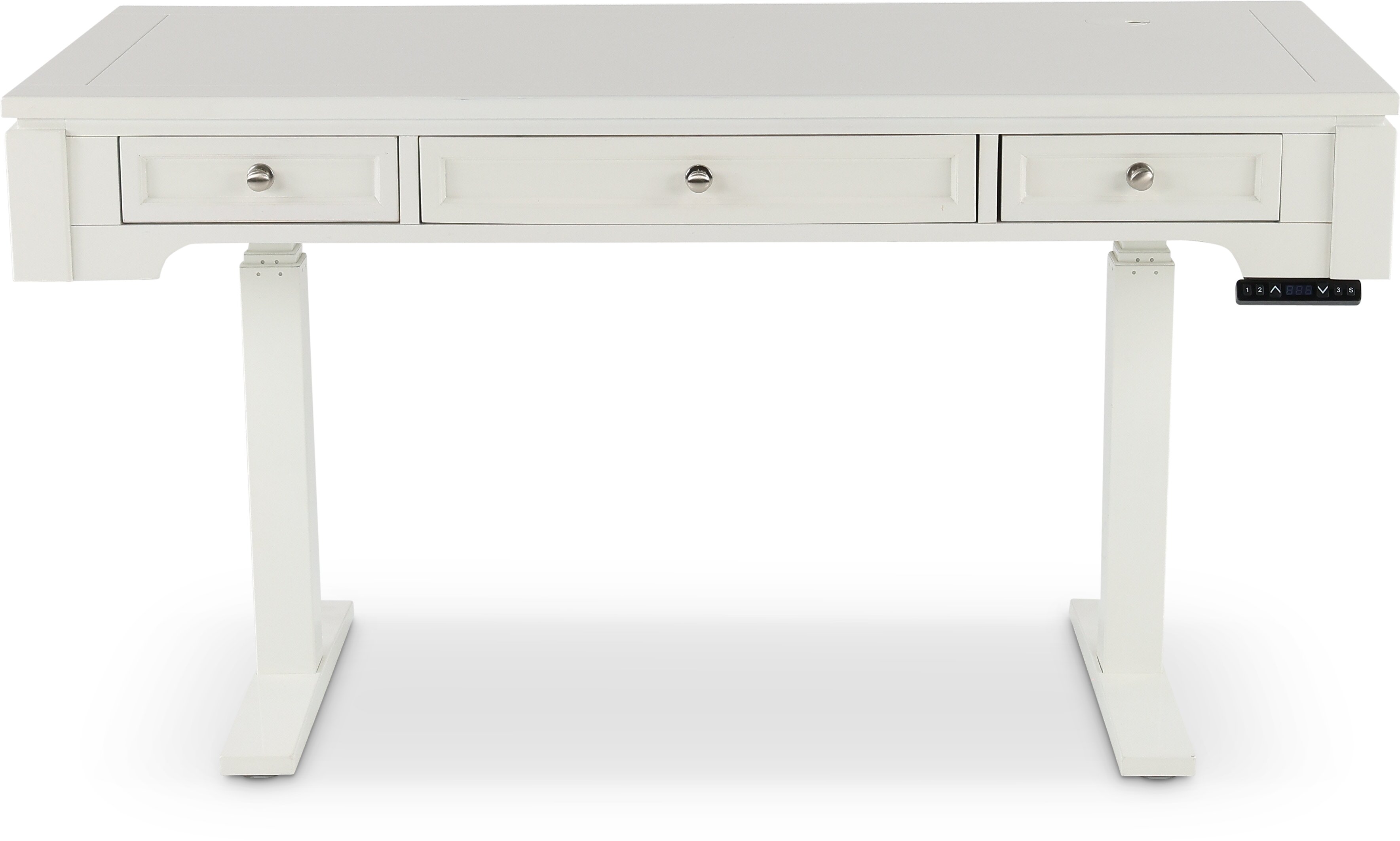 White Sit or Stand Office Desk - Powered-1