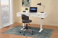 White Sit or Stand Office Desk - Powered-3