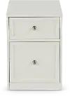 Catrina White 2 Drawer Rolling File Cabinet