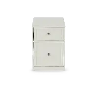 Catrina White 2 Drawer Rolling File Cabinet