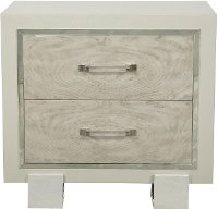 Contemporary Pearl White Nightstand - Cydney