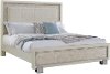 Clearance Contemporary Pearl White King Size Upholstered Bed - Cydney