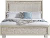 Contemporary Pearl White King Size Upholstered Bed - Cydney-2