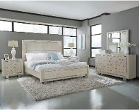Contemporary Pearl White 6 Piece King Bedroom Set - Cydney