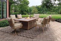 7PC:TREVI,4LNG,2SWVL 7 Piece Outdoor Patio Dining Fire Pit Set