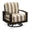 Tan Striped Outdoor Patio Swivel Chair - Santa Maria