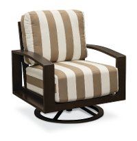 Tan Striped Outdoor Patio Swivel Chair - Santa Maria