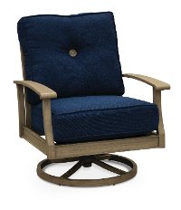 Navy Outdoor Patio Swivel Chair - Plank