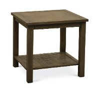Brushed Birch Outdoor Aluminum End Table - Plank
