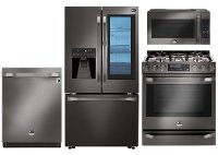 PACKAGE LG STUDIO 4 Piece Kitchen Appliance Package with Gas Range - Black Stainless Steel