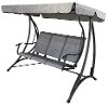 3 Seat Gray Outdoor Patio Swing-2
