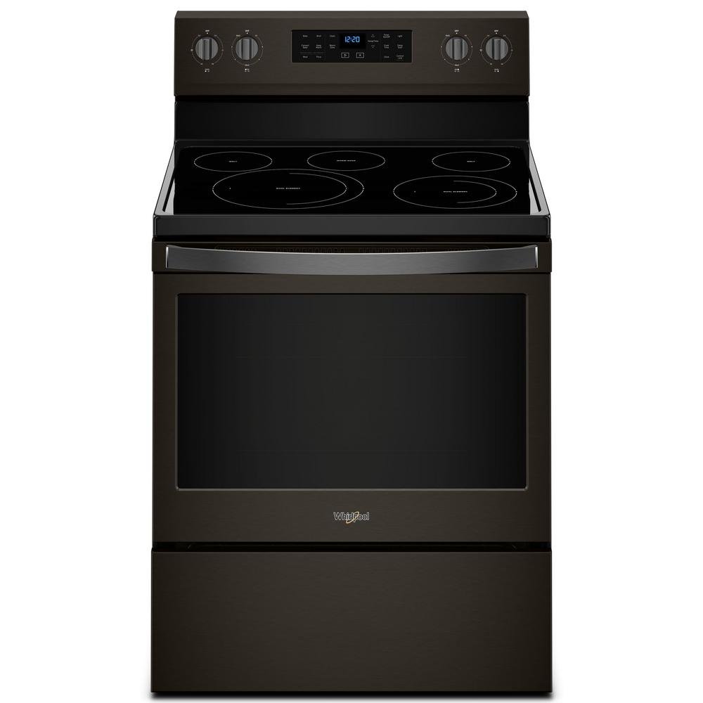 WFE550S0HV Whirlpool 5.3 cu. ft. Freestanding Electric Range with Fan Convection Cooking - Black Stainless Steel Fingerprint Resistance-1