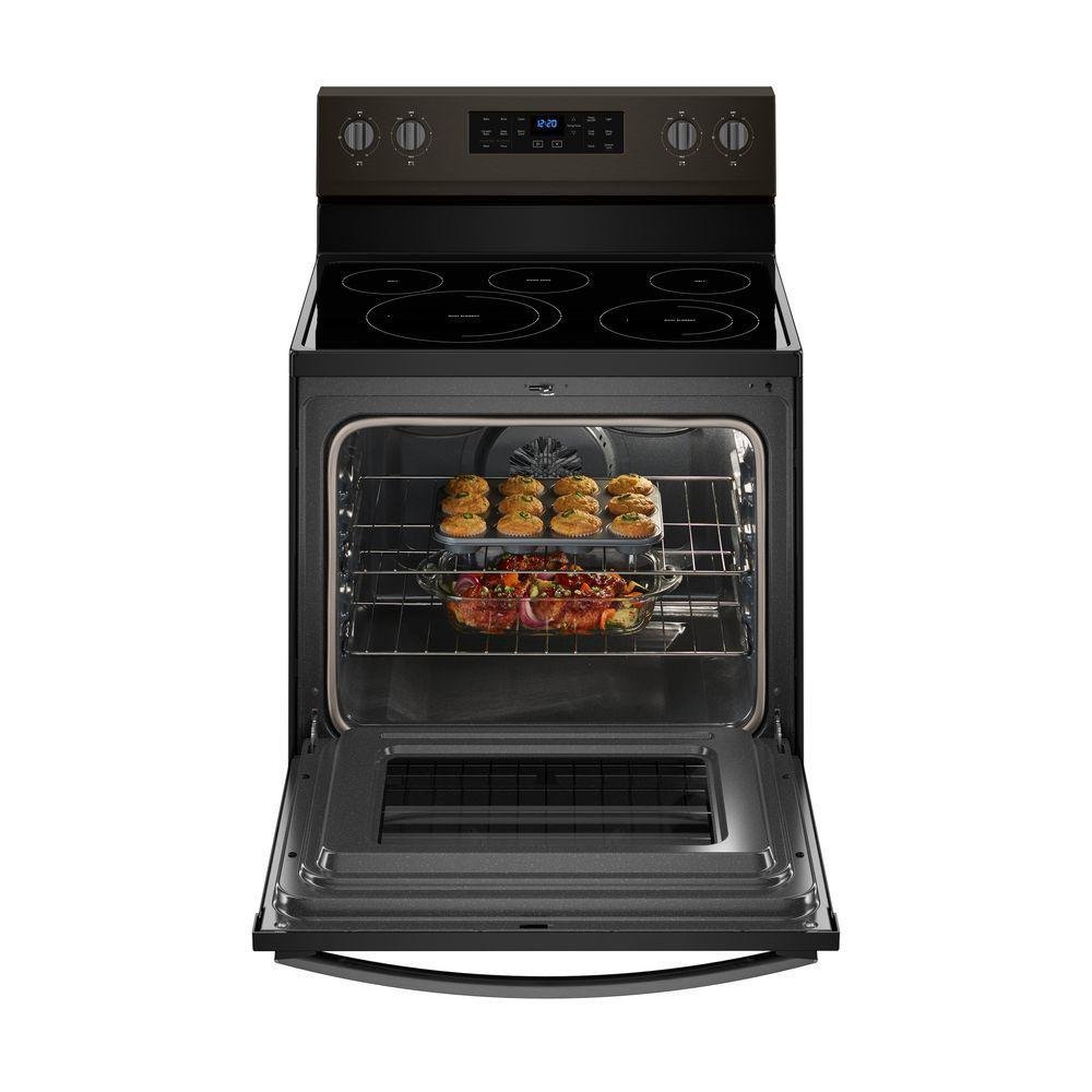 WFE550S0HV Whirlpool 5.3 cu. ft. Freestanding Electric Range with Fan Convection Cooking - Black Stainless Steel Fingerprint Resistance-2