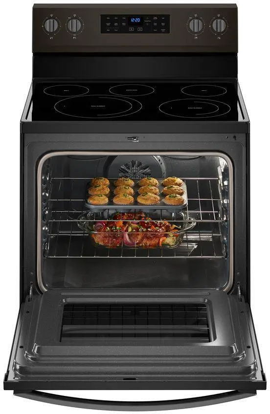 WFE550S0HV Whirlpool 5.3 cu. ft. Freestanding Electric Range with Fan Convection Cooking - Black Stainless Steel Fingerprint Resistance-2