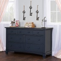 827-DN Distressed Navy Double Dresser - Santa Fe