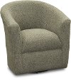 Faux Sheepskin Gray Swivel Barrel Accent Chair - Samantha