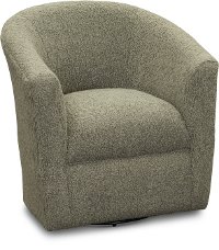 Faux Sheepskin Gray Swivel Barrel Accent Chair - Samantha