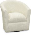 Faux Sheepskin Natural Swivel Barrel Accent Chair - Samantha