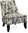 Armless Cream and Aqua Accent Chair - Diana