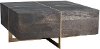 Modern Espresso Brown and Brass Coffee Table - Desmond