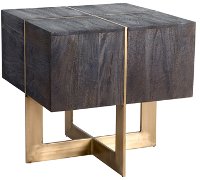 Modern Espresso Brown and Brass End Table - Desmond