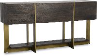 Modern Espresso Brown and Brass Sofa Table - Desmond