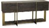 Modern Espresso Brown and Brass Sofa Table - Desmond-2
