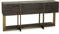 Modern Espresso Brown and Brass Sofa Table - Desmond-2