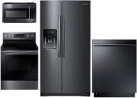 PACKAGE Samsung 4 Piece Kitchen Appliance Package with Electric Range - Black Stainless Steel