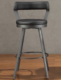 Matte Black and Gunmetal Modern Bar Stool - Appert