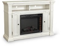 Distressed White 60 Inch Fireplace TV Stand - New Castle