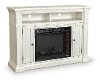 Distressed White 60 Inch Fireplace TV Stand - New Castle-2
