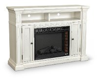 Distressed White 60 Inch Fireplace TV Stand - New Castle-2