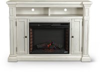 Distressed White 60 Inch Fireplace TV Stand - New Castle-3