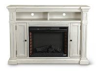 Distressed White 60 Inch Fireplace TV Stand - New Castle-4