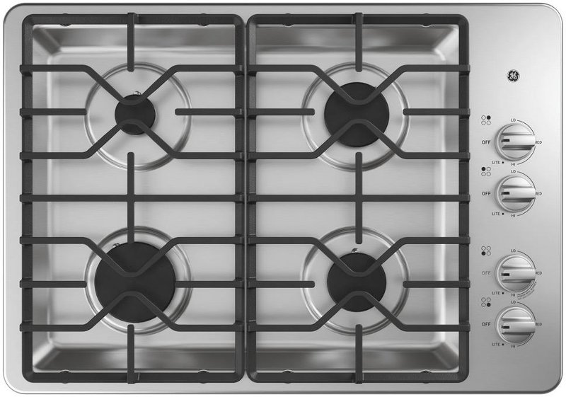 Ge 30 Inch Gas Cooktop With 4 Sealed Burners Stainless Steel